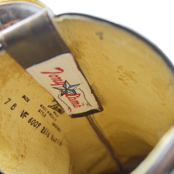 Tony Lama VF6009 Brown Leather Western Cowboy Boots Womans Size 7B EUC - Picture 7 of 11